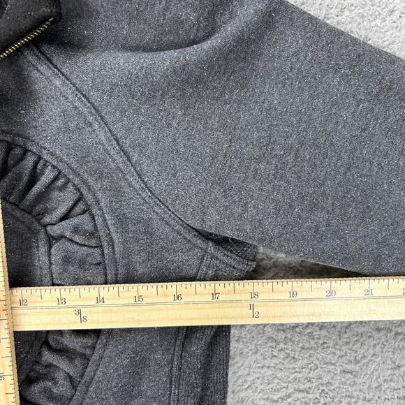 Lululemon Jacket Womens Size 8 Dark Gray Silver Sparkles Full Zip & Thumb Holes - Picture 7 of 9